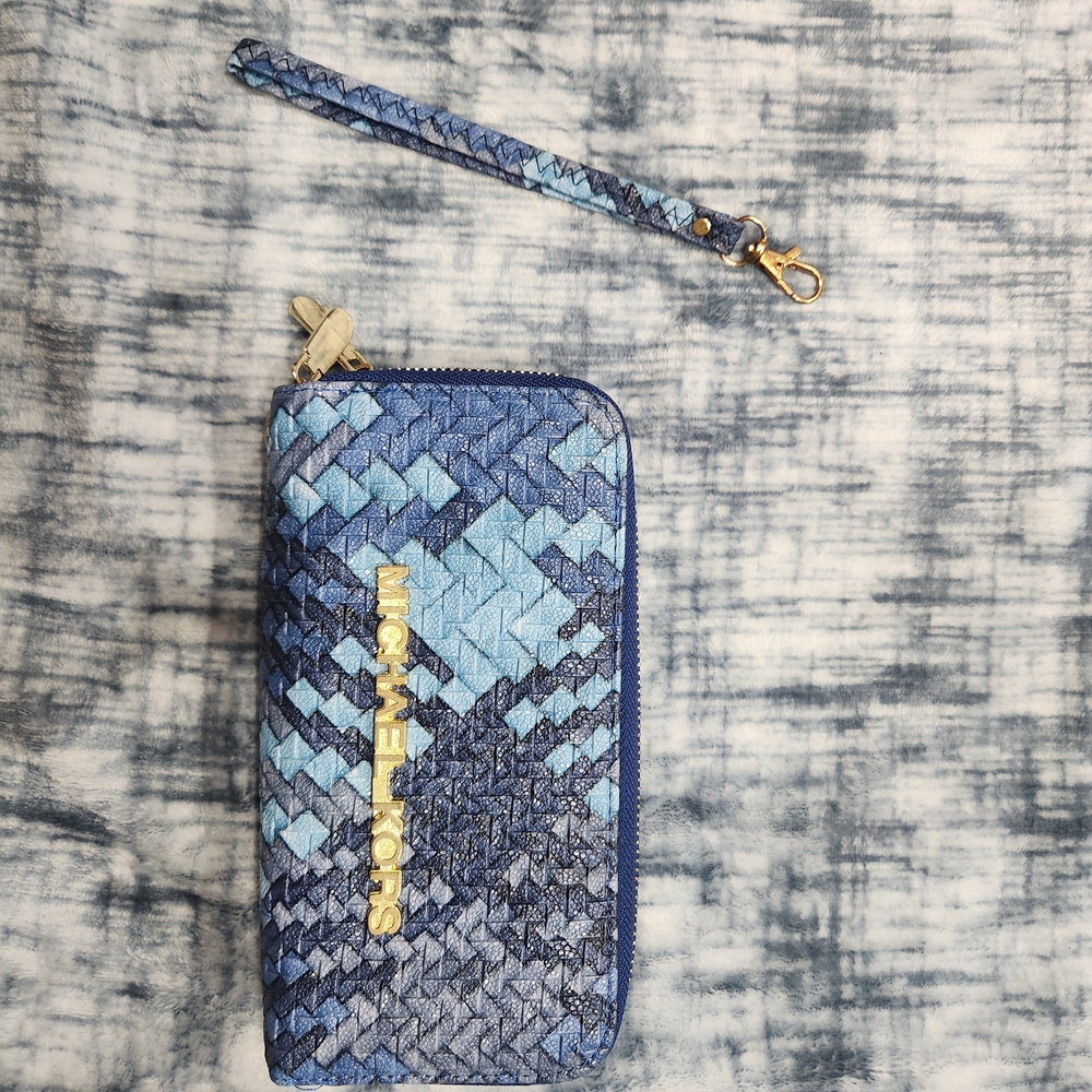 Stylish Blue Woven Women's Wallet